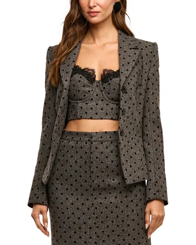 L'agence Odile Polka Dot Blazer In Gray