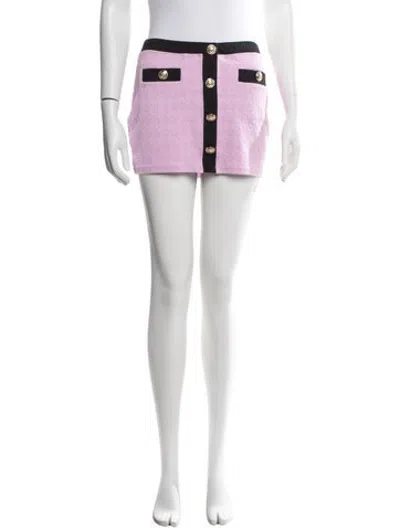 Pre-owned L'agence Patterned Mini Skirt In Purple