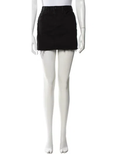 Pre-owned L'agence Raw-edge Trim Mini Skirt In Black