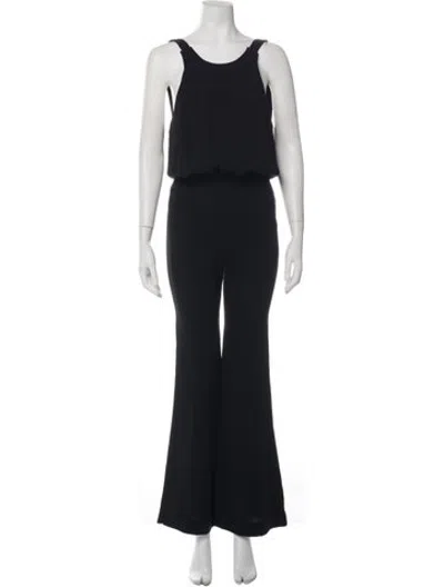 Pre-owned L'agence Scoop Neck Jumpsuit In Black