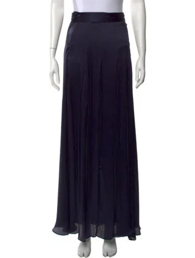 Pre-owned L'agence Silk Long Skirt In Blue