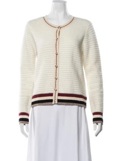 Pre-owned L'agence Striped Open Front Sweater In Neutrals