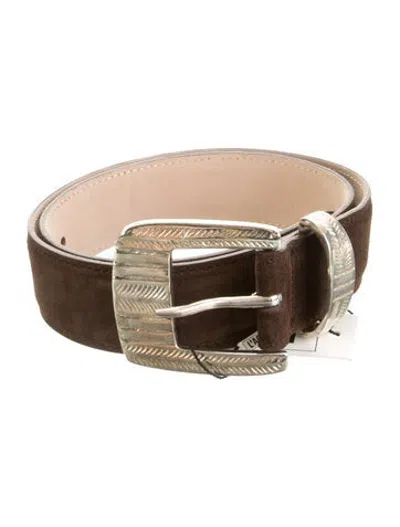 Pre-owned L'agence Suede Waist Belt W/ Tags In Brown