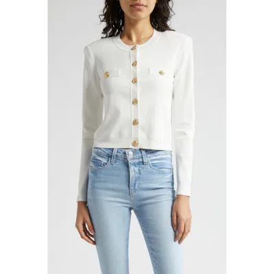 L'agence Toulouse Crewneck Cardigan In Ivory