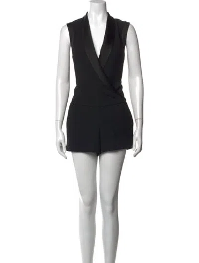 Pre-owned L'agence V-neck Romper In Black