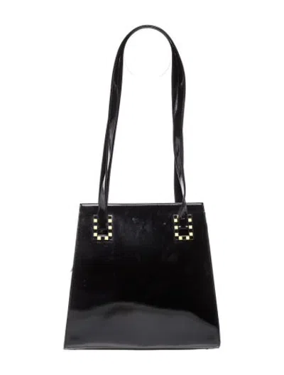 Pre-owned Lagerfeld Leather Shoulder Bag In Black