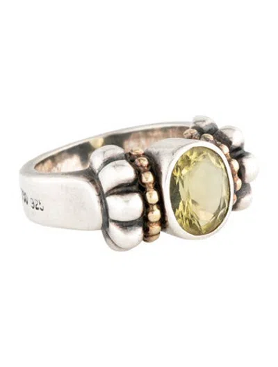 Pre-owned Lagos 1.66ct Quartz Caviar Cocktail Ring In Multicolor