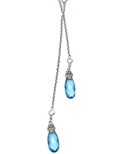 Lagos 18k & Silver Swiss Blue Topaz 42in Necklace In Metallic