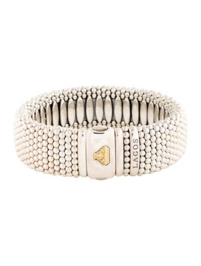 Pre-owned Lagos Caviar Wide Bracelet, 8" In Multicolor