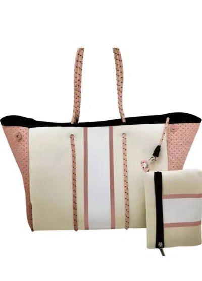 Laken Paige Ava Neoprene Tote In Cream In White