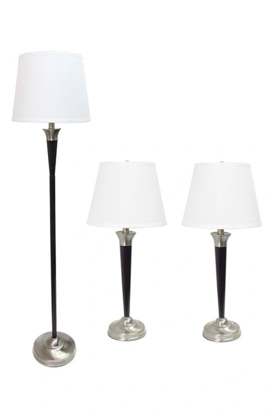 Lalia Home 3-piece Malbec Lamp Set In Black