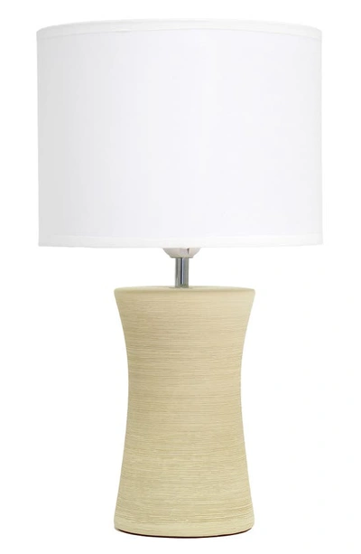 Lalia Home Beige Textured Ceramic Table Lamp