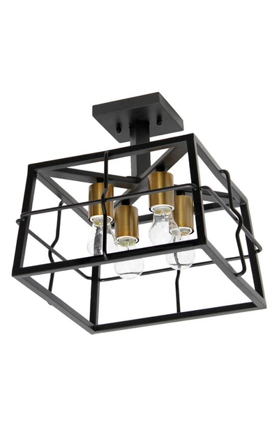 Lalia Home Cage Flush Mount Ceiling Light Fixture In Black