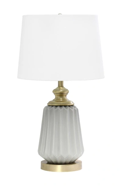 Lalia Home Ceramic Table Top Lamp In Gray/ Antique Bronze