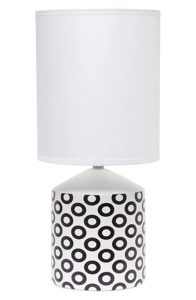 Lalia Home Circle Print Table Lamp In White