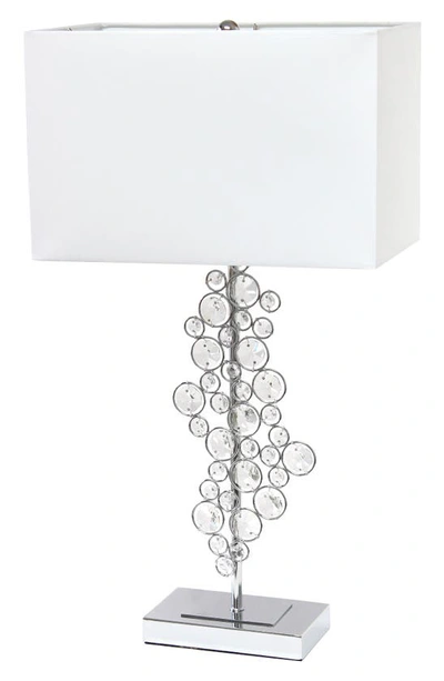 Lalia Home Crystal Glitz Table Lamp In White