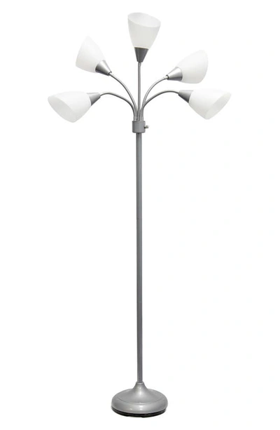 Lalia Home Five Light Goose Neck Floor Lamp In White