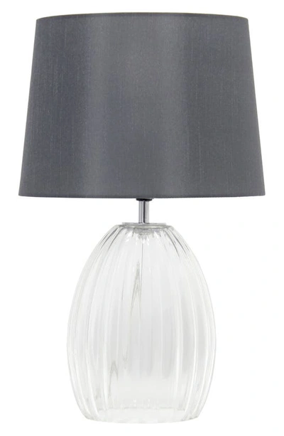 Lalia Home Fluted Glass Table Lamp In Gray