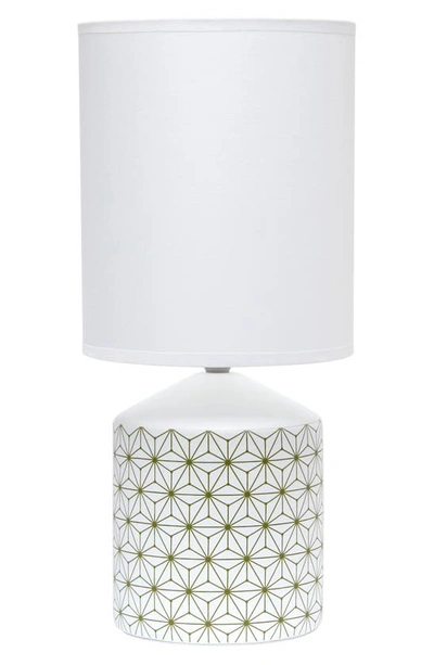 Lalia Home Geometric Print Table Lamp In White