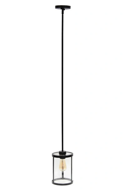 Lalia Home Glass Shade Pivoting Flush Mount Pendant Lamp In Black