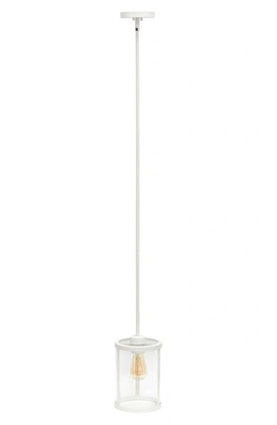 Lalia Home Glass Shade Pivoting Flush Mount Pendant Lamp In White