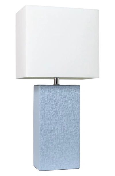 Lalia Home Lexington Faux Leather Table Lamp In Blue