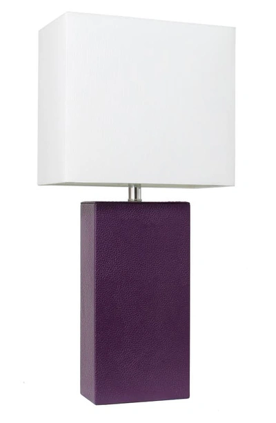 Lalia Home Lexington Faux Leather Table Lamp In Purple