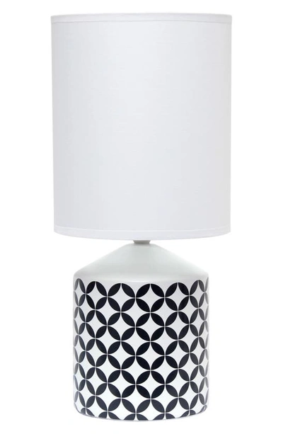 Lalia Home Medallion Print Table Lamp In White