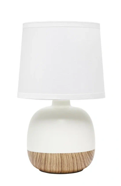 Lalia Home Midcent Table Lamp In Light Wood/ Off White