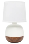 Lalia Home Midcent Table Lamp In Dark Wood/ Off White