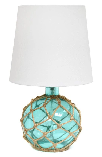 Lalia Home Net Wrapped Round Table Lamp In Blue