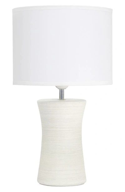 Lalia Home Off-white Textured Ceramic Table Lamp In Off White