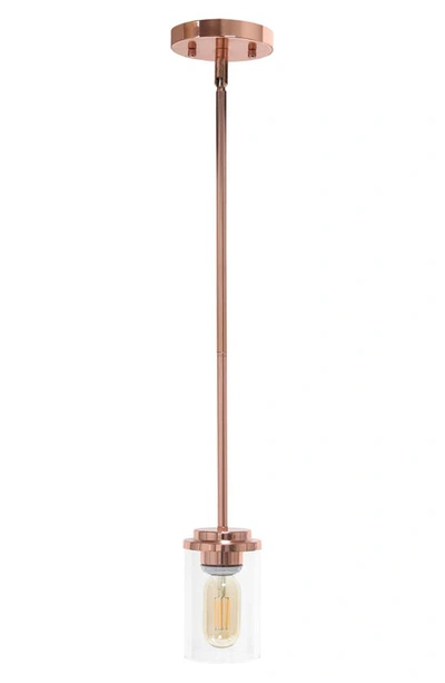 Lalia Home Pivoting Flush Mount Glass Cylinder Pendant Light In Gold