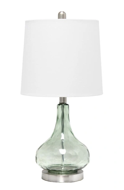 Lalia Home Rippled Glass Table Lamp In Clear Sage