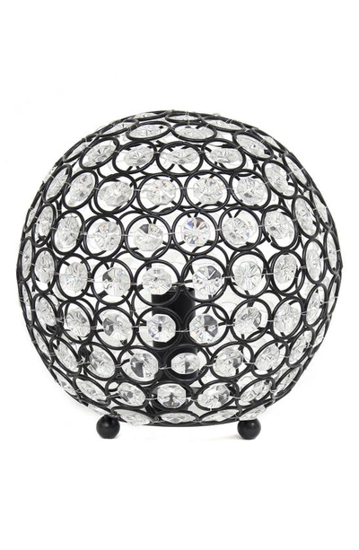 Lalia Home Round Crystal Table Lamp In Black