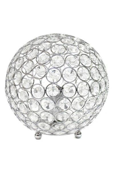 Lalia Home Round Crystal Table Lamp In Metallic