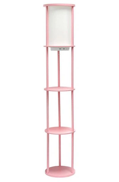 Lalia Home Shelf Usb Floor Lamp In Pink