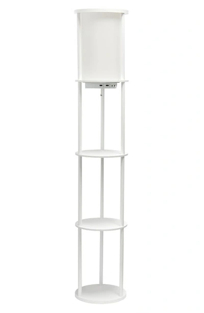 Lalia Home Shelf Usb Floor Lamp In White