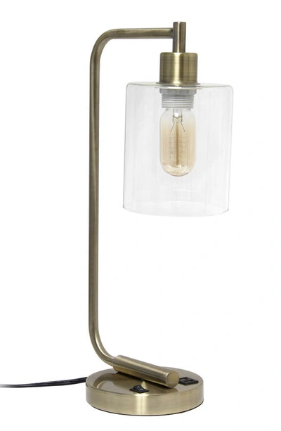 Lalia Home Usb Table Lamp In Antique Brass