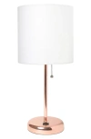 Lalia Home Usb Table Lamp In Rose Gold/ White Shade