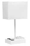Lalia Home Usb Table Lamp In White Base/ White Shade