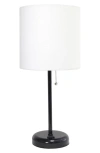 Lalia Home Usb Table Lamp In Black Base/ White Shade