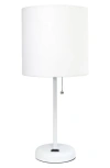 Lalia Home Usb Table Lamp In White Base/ White Shade