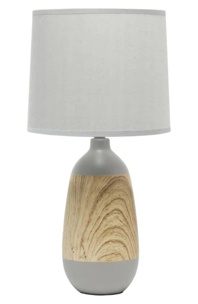 Lalia Home Wood Print Table Lamp In White