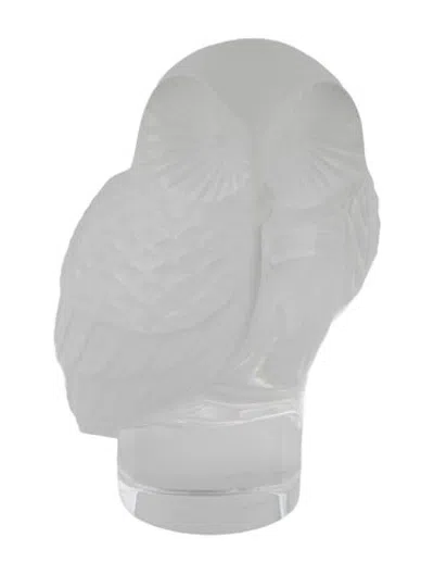 Pre-owned Lalique Crystal Chouette Owl Figurine In Clear