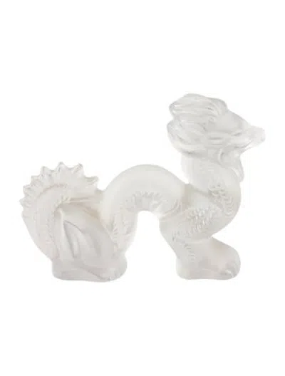 Pre-owned Lalique Crystal Dragon Figurine In Clear