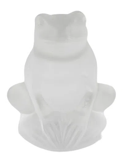 Pre-owned Lalique Crystal Rainette Frog Figurine In Clear