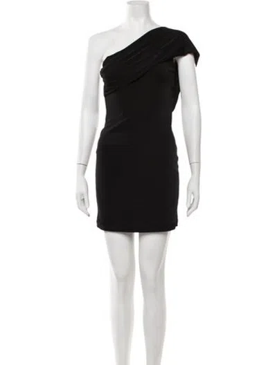 Pre-owned Lama Jouni One-shoulder Mini Dress W/ Tags In Black