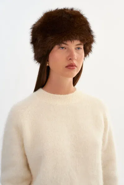 Lamarque Dimona Faux Fur Cossack Hat In Brown
