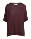 Lamberto Losani Woman Sweater Deep Purple Size Onesize Silk, Cashmere